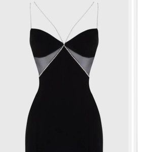 Black Diamante Strap Dress